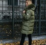 Hosszított szőrmés kapucnis télikabát khaki – Női télikabát – Innova Fashion – 5. kép